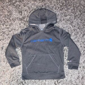 Carhartt Kids Charcoal Hoodie with Blue Logo